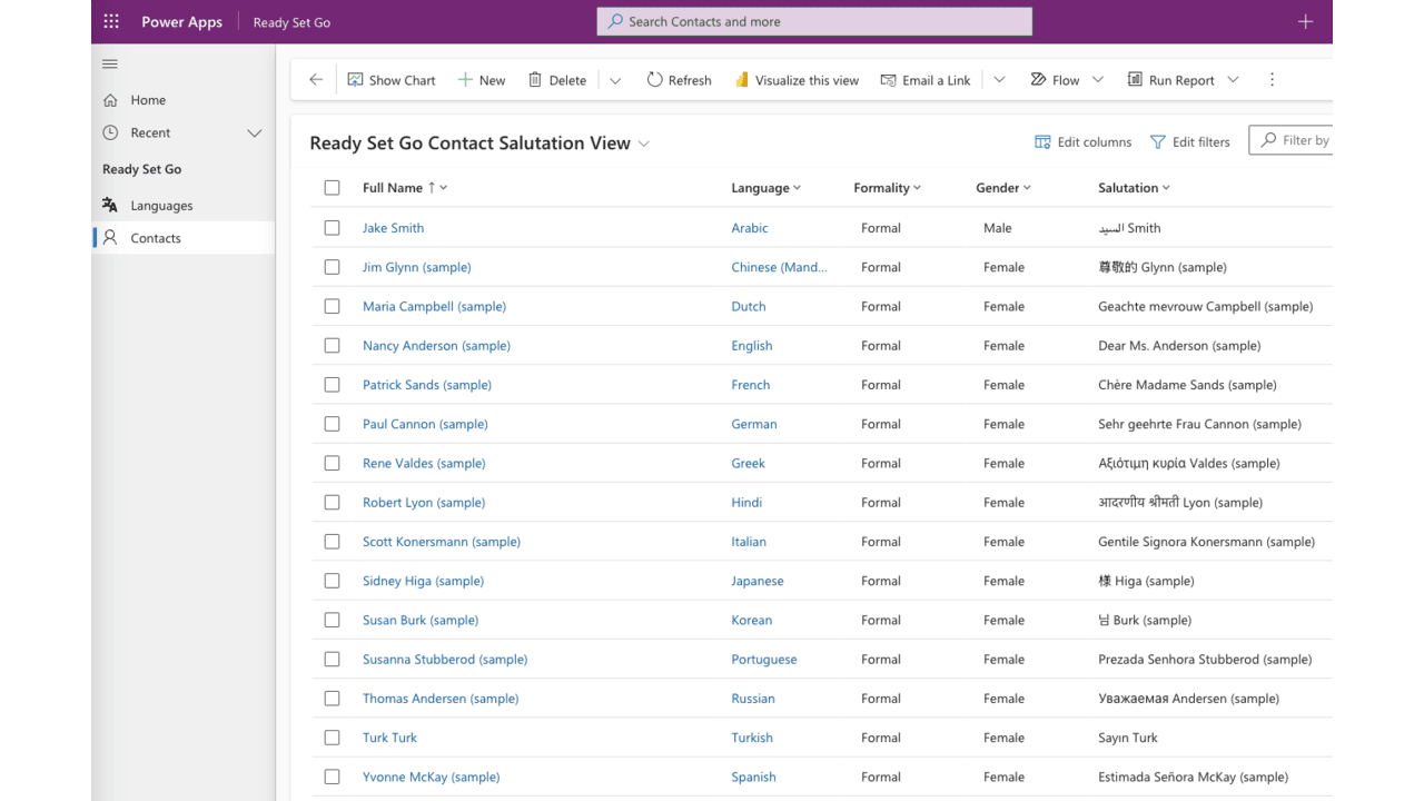 Contact Salutation Contacts screenshot